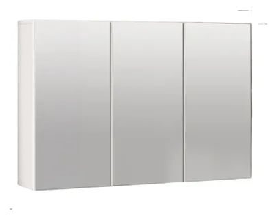 Obrázek produktu pro Zrcadlová skříňka do koupelny se 3 dvířky – nástěnná skříňka | Barva: bílá | Rozměry: 90 x 15,5 x 60 cm