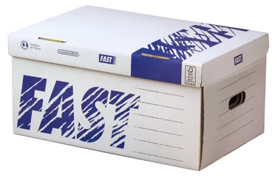 Image de Boîtes de rangement pour documents, format 5, pour archivage, dimensions 52 x 35 x 26 cm, couleur blanche