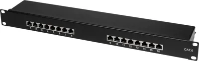 Produktbild von LogiLink 19" Patch Panel Kat.6 EconLine 16 Ports schwarz