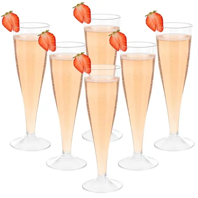 30 Plastik-Champagnergläser 130 ml elegant wiederverwendbar