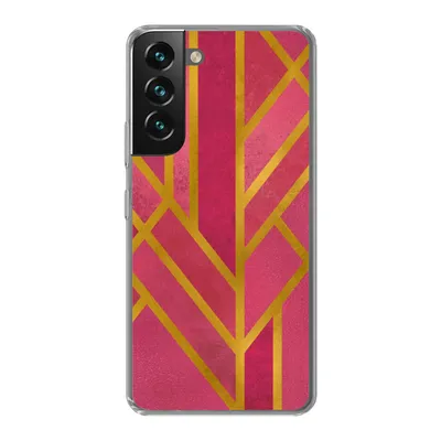 Produktbild von MuchoWow® Handyhülle Schutzhülle Hülle für Samsung Galaxy S22 Gold - Rosa - Geometrisch Silikon Softcase Handy Hülle - Mobiltelefonhülle