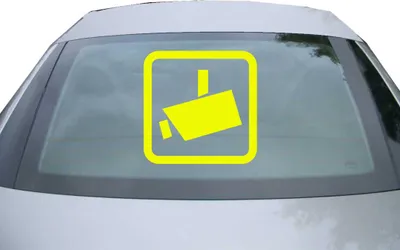 Produktbild von Indigos UG - Aufkleber Heckscheibe & Motorklappe DE2325 - neongelb - 600x600 mm - Videoüberwacht - Auto Scheiben Fenster Heckklappe Tuning Racing JDM - Die cut