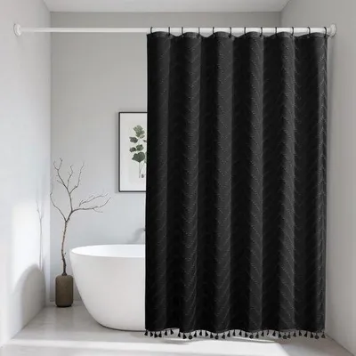 Produktbild von Unyqoos® Bohemien-Duschvorhang von 180 x 200 cm mit wasserabweisendem und schimmelresistentem Polyester-Textil