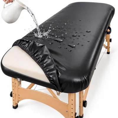 Produktbild von Massageliegen Bezug Wasserdicht Kunstleder, Spannbezug für Kosmetikliege Physio Behandlungsliegen mit Gummizug, Ölbeständig Reißfest Liegenbezug