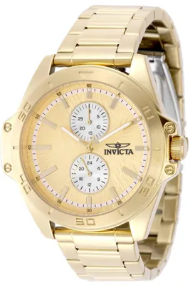 Obrázek produktu pro Invicta Speedway 50355 Pánské Hodinky - Quartz Hnutí - Nerezová Ocel s Zlatým Ciferníkem - 44 mm