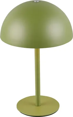 Image de Lampe de table LED, métal vert, variateur tactile, batterie, H 21 cm