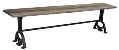 Obrázok produktu pre Casa Padrino lavica v priemyselnom dizajne hnedá / čierna 180 x 33 x v. 46 cm - Lavica z masívneho dreva - Záhradná lavica - Nábytok v priemyselnom dizajne