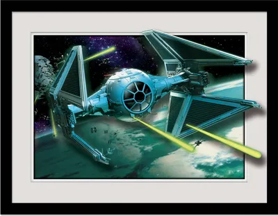 Produktbild von Star Wars - Gerahmtes Poster "Breakout", "Tie Fighter" PM8698 (45 cm x 35 cm) (Blau/Schwarz/Weiß)