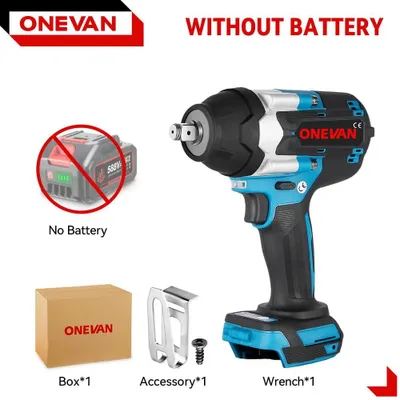 Immagine prodotto di Avvitatore a impulsi - A batteria, senza spazzole - Attacco quadrato da 1,27 cm - 18 V - 7000 giri/min - 7700 colpi/min - Senza batteria - Argento