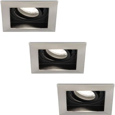Produktbild von hoftronic LED Einbaustrahler 4W 6500K GU10 Dimmbar Eckig Edelstahl