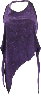 Produktbild von Boho Bindetop, Rückenfreies Top, Zipfeltop - Lila, Damen, Violett, Baumwolle, Größe: L/XL