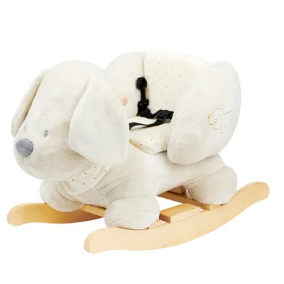 Image de Nattou - Charlie de hond (vanille) - Cheval à bascule en peluche de 10 mois et plus