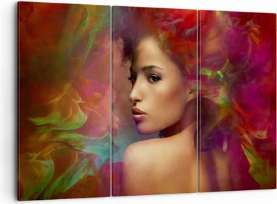 Produktbild von Bild auf Leinwand - Leinwandbild - frau gesicht - 105x70cm - Wand Bild - Wanddeko - Wandbilder - Leinwanddruck - Bilder - Kunstdruck - Wanddekoration - Leinwand bilder - Wandkunst - CE105x70-3735