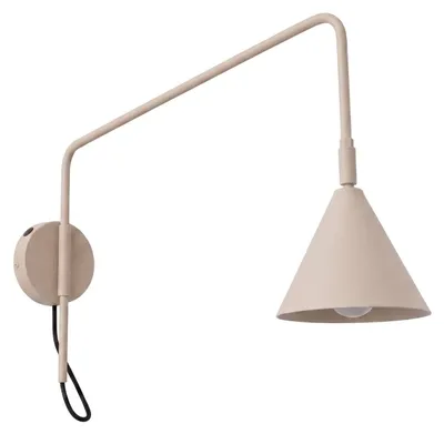 Produktbild von Wandleuchte Metall E14 30 cm hoch mit Schalter Taupe Modern Wandlampe