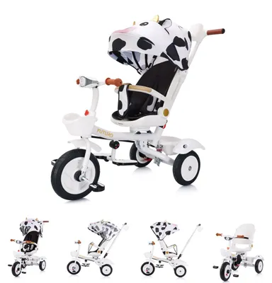 Immagine prodotto di Chipolino Triciclo Futuro 2 in 1 pieghevole, portabicchieri, musica, luce, ruote inPoliuretanonero bianco