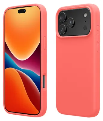 Produktbild von kwmobile Handyhülle für iPhone 17 Pro Max Hülle, für iPhone 17 Pro Max Case - Hülle Silikon - kabelloses Laden - Neon Koralle