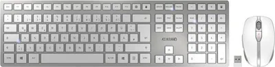 Produktbild von CHERRY DW 9100 SLIM, Kabellos, RF Wireless + Bluetooth, QWERTZ, Silber, Maus enthalten