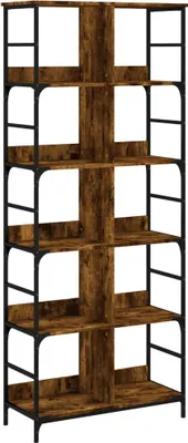 Obrázok produktu pre vidaXL Regál na knihy Smoked Oak 78,5x33x188,5 cm odvodený výrobok z dreva