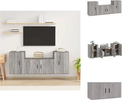 Produktbild von vidaXL 3-tlg. TV-Schrank-Set Grau Sonoma Holzwerkstoff -  TV-Möbel