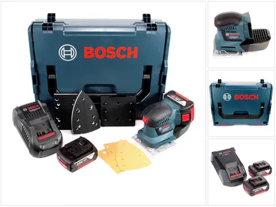 Produktbild von Bosch GSS 18V-10 Akku Schwingschleifer 18V + 2x Akku 4,0Ah + Ladegerät + L-Boxx