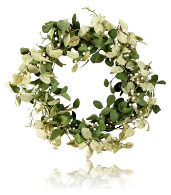 Produktbild von Eukalyptuskranz für die Haustür, 70 cm grüner Frühlings-Sommer-Kranz, Kunstpflanze für Hochzeit und Heimdekoration