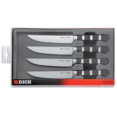 Obrázok produktu pre F. DICK Steakmesser-Set 1905 4 tlg Klingenlänge 12 cm Steakbesteck BBQ Messer