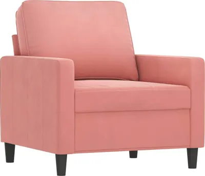 Produktbild von vidaXL Moderner 1-Sitzer Sessel aus Samt in Rosa, mit 60 cm Sitzbreite