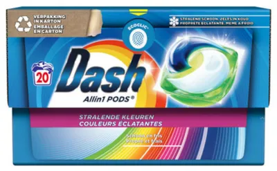 Produktbild von Dash Pods wasmiddel Allin1 - 20sc 414gr stralende kleuren