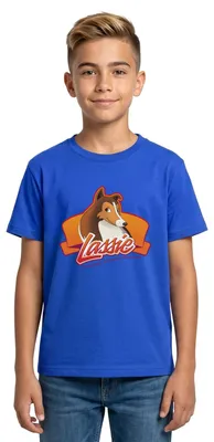 Produktbild von Spreadshirt Lassie Logo Teenager T-Shirt, 134/146 (9-11 Jahre), Royalblau