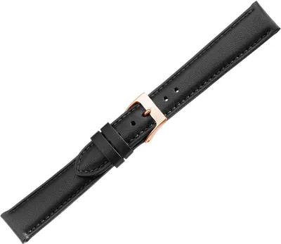 Produktbild von Herzog Italo-Vegan Uhrenarmband schwarz recycelter Kunststoff, Stegbreite:22mm, Schließe:Roséfarben