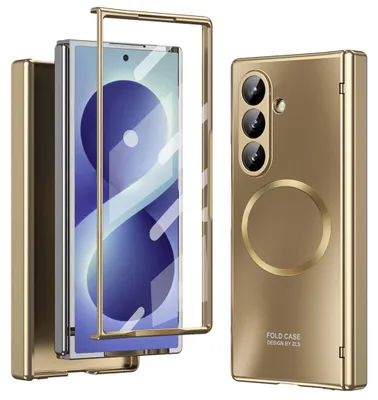 Image de Coque de protection rabattable + film de protection en verre H9 pour Samsung Galaxy Z Fold8 Ultra 5G, couleur or