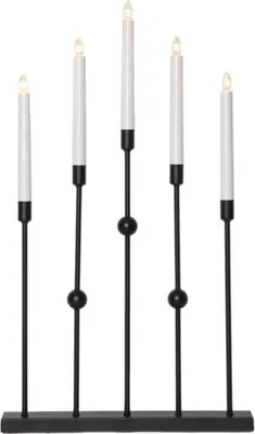 Produktbild von Star Trading 138-57-1 Fensterleuchter "Gustavo", 5-flammig, schwarz