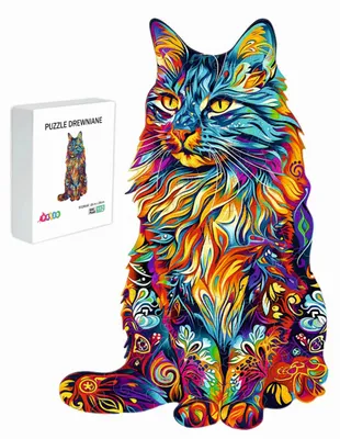 Produktbild von Pasjo24 Holzpuzzle Katze 112 Teile Kinder Geschenk