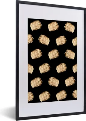 Produktbild von MuchoWow® MuchoWow® Gerahmtes Poster Farbe - Gold - Muster 40x60 cm - Poster mit zchwarzem Bilderrahmen - Poster in Rahmen