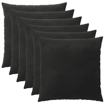 Produktbild von vidaXL Kissenbezug 6 pcs HEERLEN Schwarz 55 x 55 cm Samt