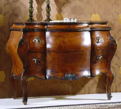 Produktbild von Casa Padrino Luxus Barock Kommode Braun / Schwarz - Handgefertigte Massivholz Kommode mit 4 Schubladen - Luxus Schlafzimmer Möbel im Barockstil - Barock Möbel - Luxus Qualität -  Italy