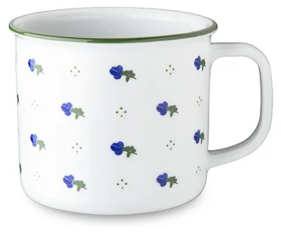 Produktbild von Großer Zinnbecher, Porzellan, blaue Blumen, 750 ml, G. Benedikt