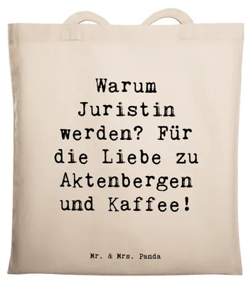 Produktbild von Mr. & Mrs. Panda Tote Bag Spruch Juristin Liebe - Transparent - Geschenk, Geschenke für Berufstätige, Einkaufstasche, Berufe, Rechtsanwältin, Juristenjob, Berufsprodukte
