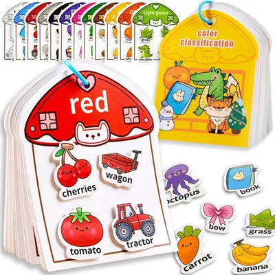Produktbild von Interaktives Montessori-Buch für sensorische Förderung – Sortierspiel für Farben und Aktivitäten zur Förderung der Feinmotorik