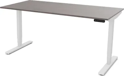 Produktbild von ASSMANN Elektrisch höhenverstellbarer Schreibtisch Y-Line Sichtbeton Anthrazit Weiß, 160x80cm, Memoryfunktion, Kollisionsschutz, 2-fach-Motorik