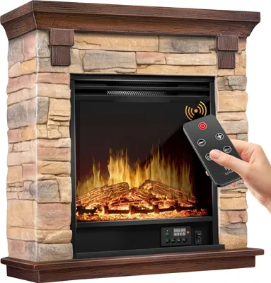 Produktbild von KESSER® Elektrokamin Standkamin - Kamin elektrisch mit LED 3D-Flammeneffekt, Mit Heizung Heizfunktion, Elektro Kamin mit 1800W Leistung, Wochentimer, Thermostat, Fernbedienung, dimmbar