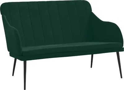 Image de vidaXL Banc vert foncé 110x76x80 cm velours