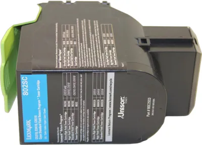 Produktbild von Lexmark 802SC Toner Cyan 80C2SC0 -Gebinde