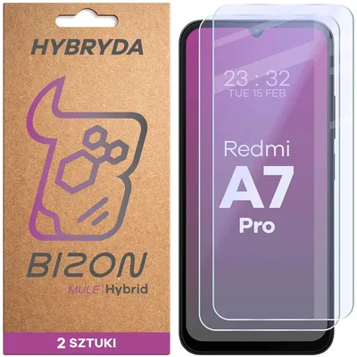 Produktbild von 2x Flexibles Hybridglas für Xiaomi Redmi A7 Pro 4G, Bizon Hybrid Mule Duo