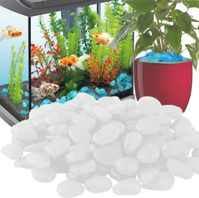 Produktbild von Leuchtende Fluoreszierende Kieselsteine 100Stk Gartendekoration Weiß