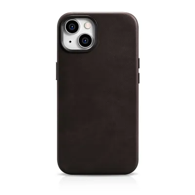 Productafbeelding van Icarer Etui, hoesje, beschermhoes, leren met MagSafe voor iPhone 14+, bruin