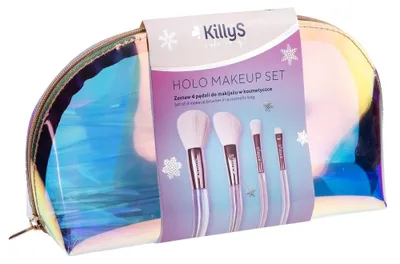 Produktbild von Holo Makeup Set mit 4 Schminkpinseln in einer Schminktasche