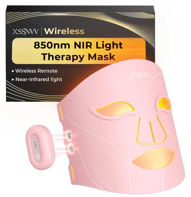 Produktbild von LED-Gesichtsmaske - 4-in-1-Photonenmaske - LED-Lichttherapie - Hautstraffung - Hautpflege - USB-Ladefunktion - Pink