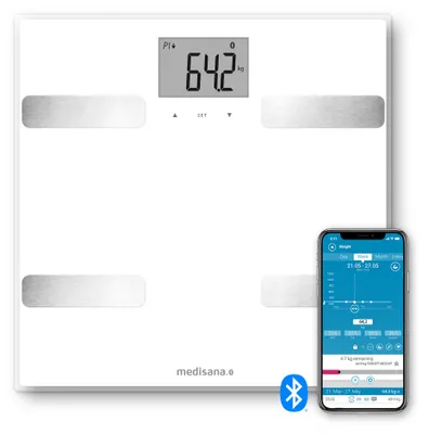 Produktbild von medisana BS A43 connect mit App Körperanalysewaage 180 kg Personenwaage weiß