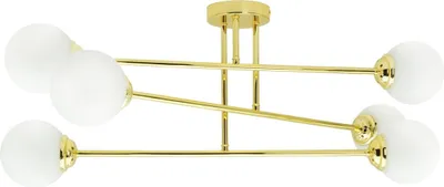 Zdjęcie produktu dla Lampa sufitowa PALLE złoto-biała 6xE27x10W szkło wym:32x80x80cm IP20 IdeaLED